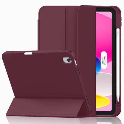 iMieet Case for iPad (A16)/iPad 10th Generation [11-Inch 2025/10.9 Inch 2022], Trifold Stand Smart Cover with Pencil Holder and Soft TPU Back, Supports Touch ID(Black)