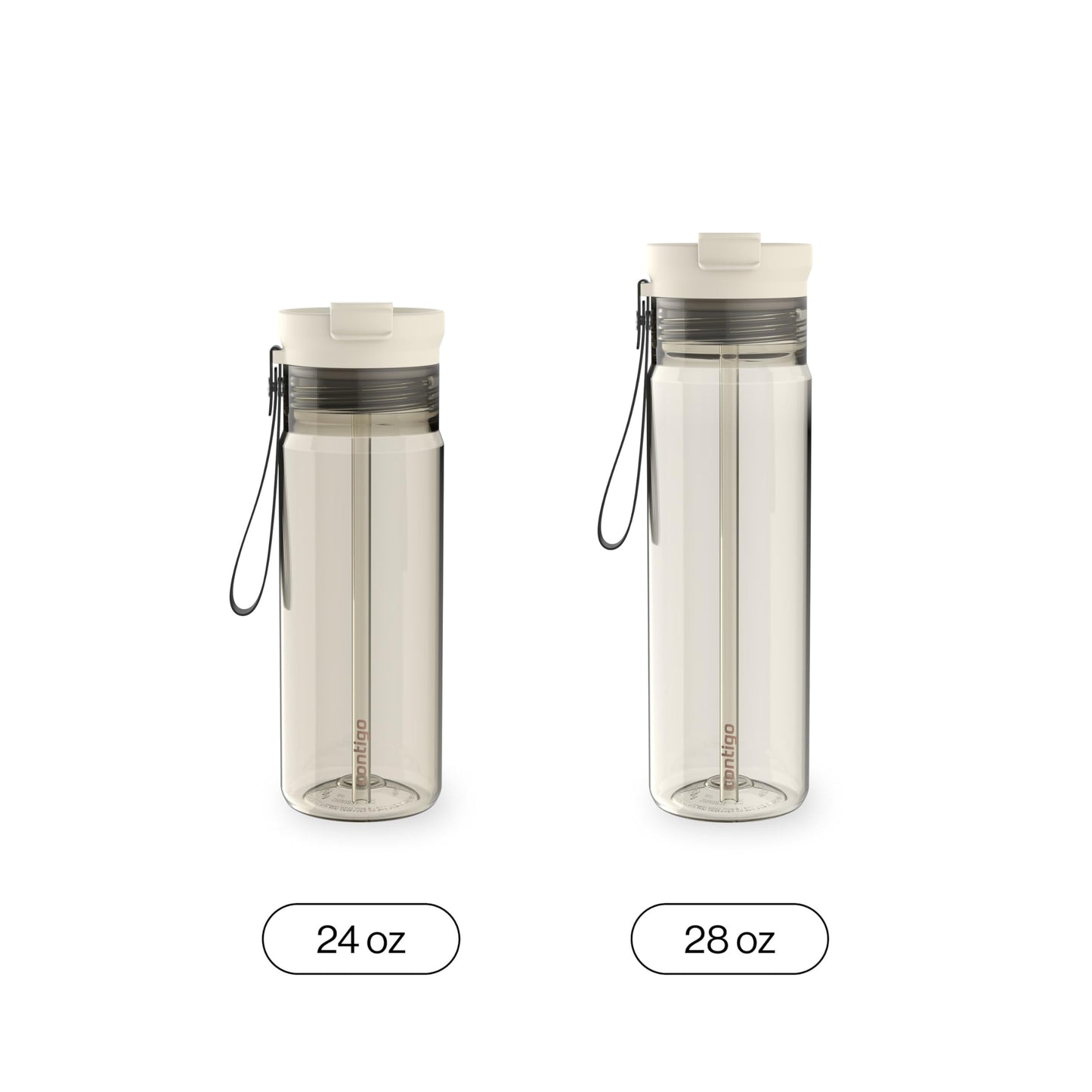 Contigo DualSip 24 oz Tritan Plastic Water Bottle with Carry Strap & 2-in-1 Leakproof Lid (Straw or Spout), BPA-Free, Dishwasher Safe