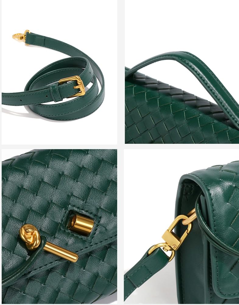 Upbull Modische gewebte Abendclutch Handtaschen Damen Unterarm-Schultertasche Niedliche Umhängetaschen Crossbody-Geldbörse PU-Leder-Portemonnaie
