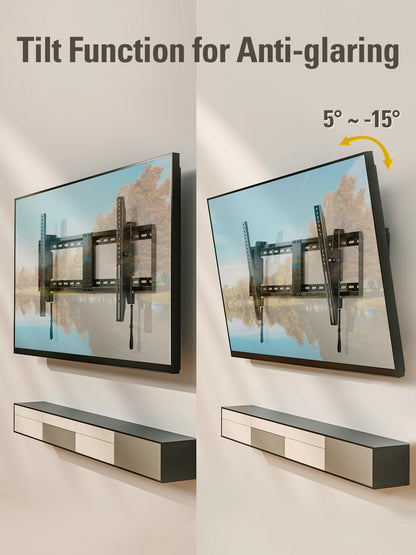 Mounting Dream TV-Wandhalterung für die meisten 37-75-Zoll-Fernseher, universelle neigbare TV-Halterung passend für 16", 18", 24" Ständer mit Tragkraft 132lbs, Max Vesa 600 x 400mm, flache TV-Wandhalterung mit niedrigem Profil
