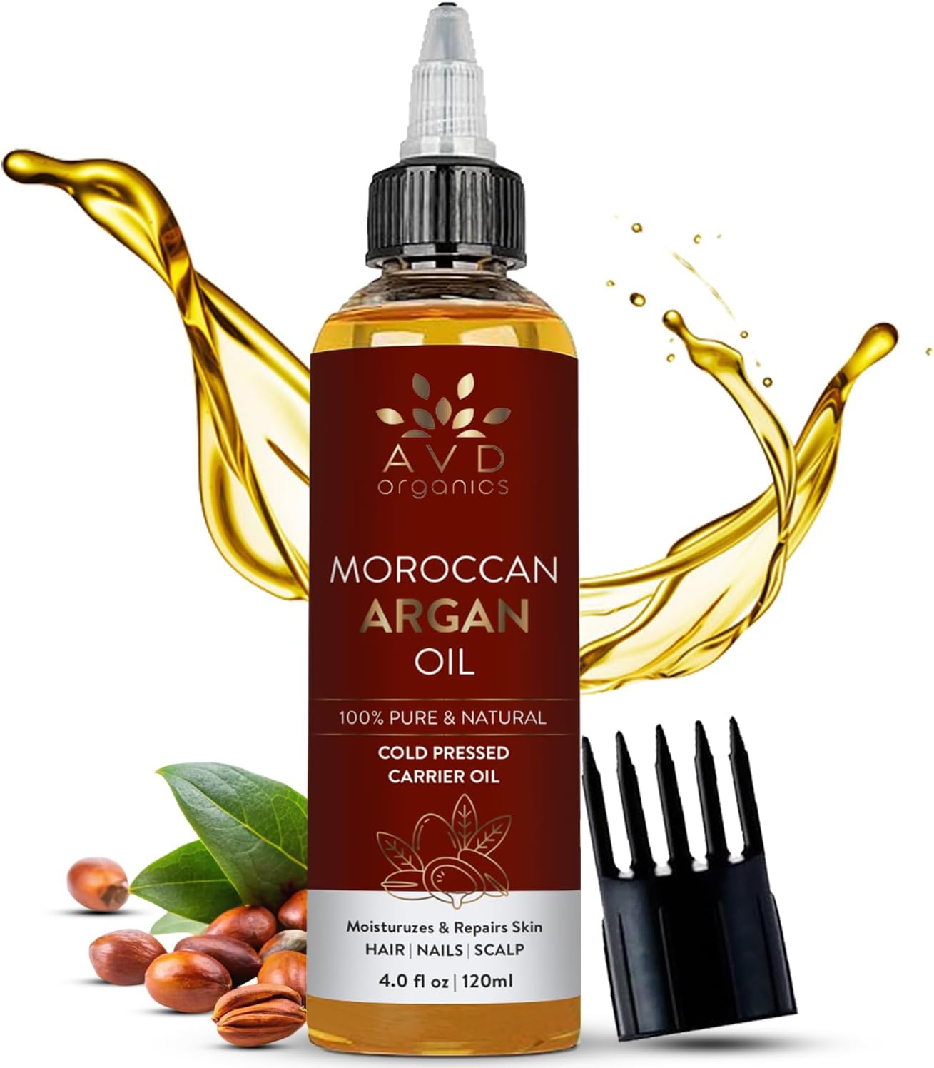 AVD Organics Rosmarinöl für Haarwachstum & Kopfhaut | Mit Biotin angereichert | Haarstärkend, pflegend und voluminös | Mit Jojoba- & Rizinusöl angereichert | GVO-frei 120ml