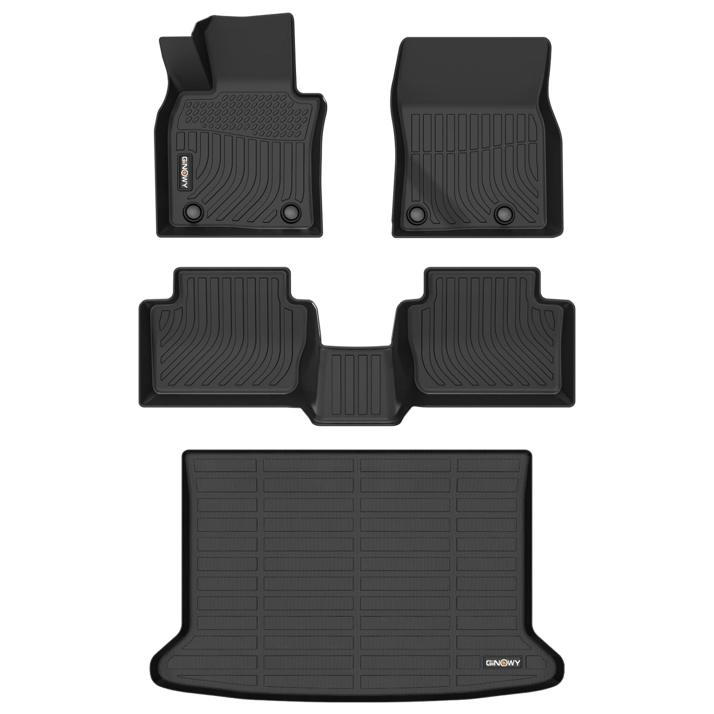 GINOWY-Floor Mats for Toyota 4Runner 1996-2002,1st+2nd Row,TPE All Weather Car Mats Custom Fit Rubber Floor Liners Car Accessories for Toyota 4Runner
