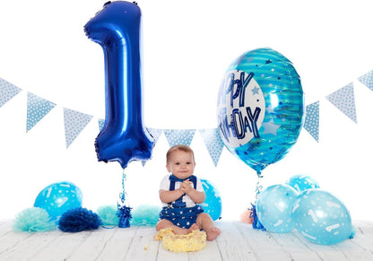 40 Inch Navy Blue 1 Balloon for Unforgettable First Birthdays