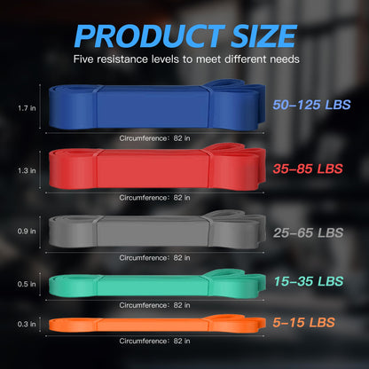 Pull Up Bands, Resistance Bands Set, Exercise Workout Bands for Men & Women, Ideal for Body Stretching, Physical Therapy and Muscle Training