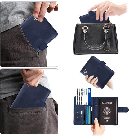 WALNEW RFID-blockierende Reisepasshülle Reisebrieftasche Schutzhülle