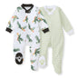 Burt's Bees Baby Boys Sleep and Play Pajamas, 100% Organic Cotton, One-piece PJs, Diagonal Zip Up Loose Fit Footie