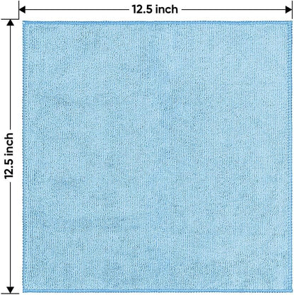 HOMEXCEL Mikrofasertuch 12er-Pack, 31,75 x 31,75 cm Mikrofasertücher für Autos, ultra-saugfähiges Autowaschtuch, fusselfreie, streifenfreie Reinigungstücher für Auto, Küche und Fenster (Grau)