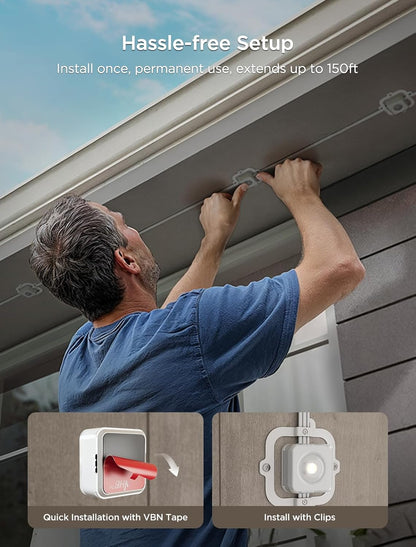 Govee Permanent Outdoor Lights 2, 100ft RGBIC Outdoor Lights with 72 LED Lights, IP67 Waterproof, 100 Scene Modes with 40lm White for Outdoor Decorations, Works with Alexa, Google Assistant, White