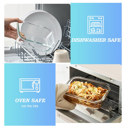 2 Pack Snackle Box –Air Tight Snack Containers with Divided, Lids&Handle –Clear Serving Tray for Fruits, Candy, Nuts –Portable for Travel, Parties, Daily Use (8 Containers Dishwasher Safe)