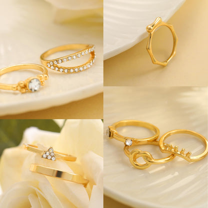 FAXHION 24-60 Pcs Gold Stackable Rings for Women, Knuckle Rings Chunky Gold Ring Set Dainty Stacking Cute Rings, Multiple Sizes Cute Jewelry Set Gift