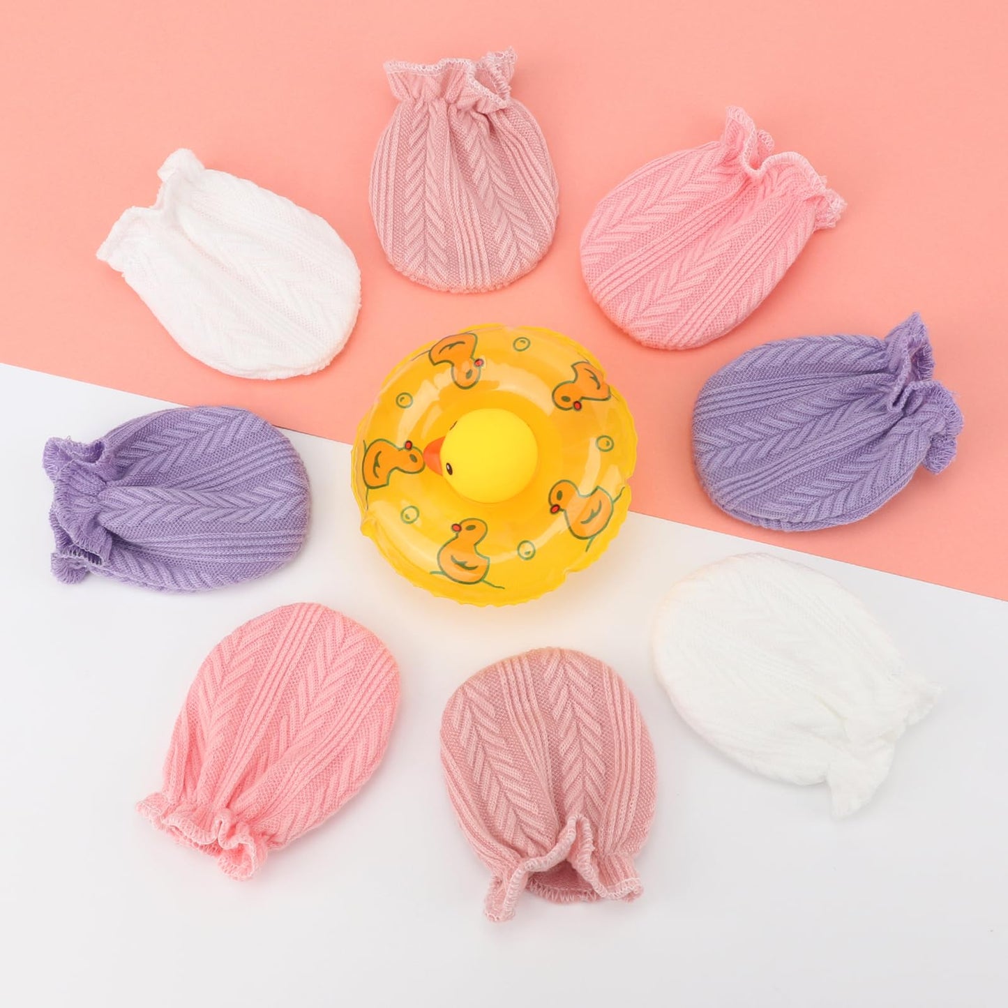 BQUBO Baby Fäustlinge Kratzschutz Handschuhe aus Baumwolle mit elastischem Bündchen Hypoallergen für Neugeborene und Babys von 0-6 Monaten Jungen und Mädchen