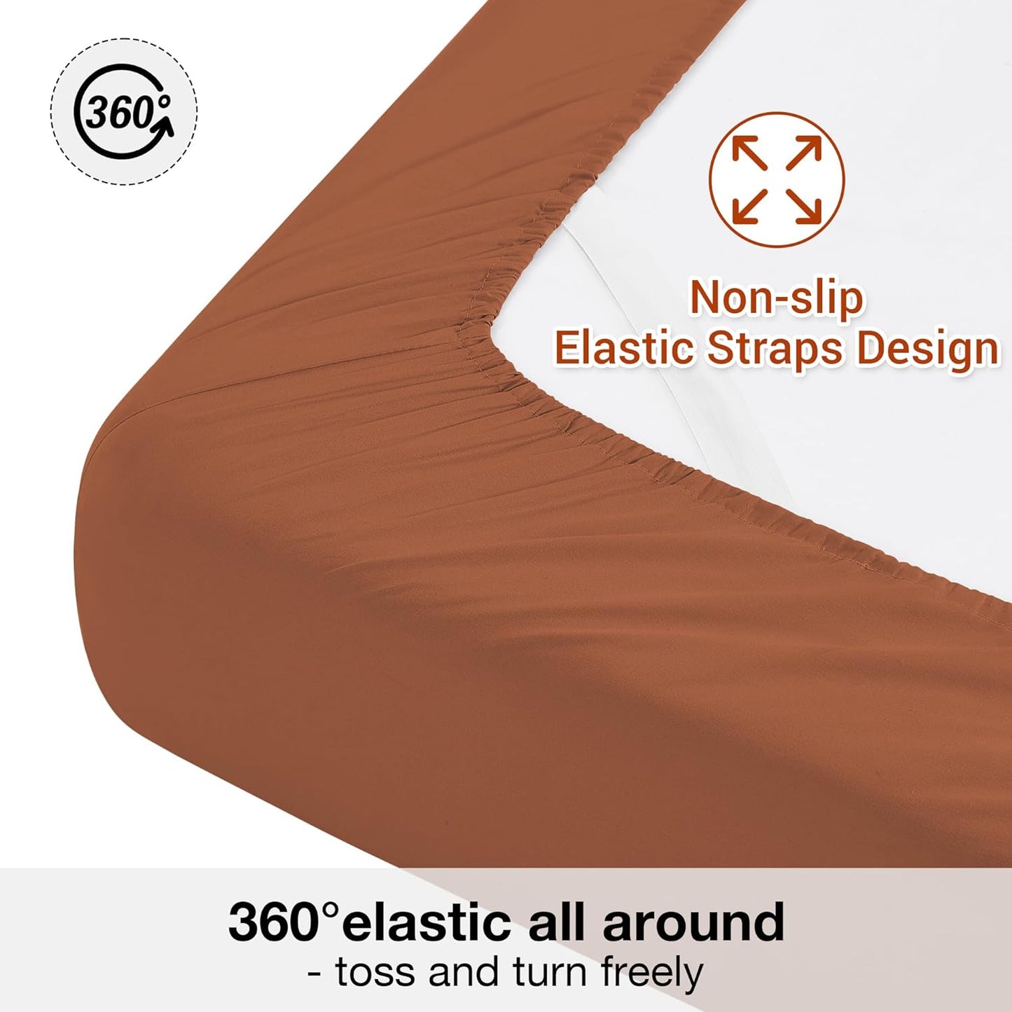 Cozy Up with Softan's Burnt Orange Queen Size Sheet Set