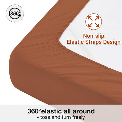 Cozy Up with Softan's Burnt Orange Queen Size Sheet Set