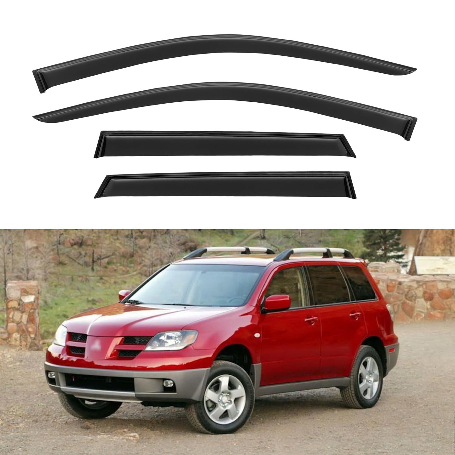 Window Visors Rain Guards for 2015-2026 Ford F150 SuperCrew & 2017-2026 F-150 Raptor F250 F350 F450 F550 Super Duty Crew Cab, Out-Channel Window Vent Deflectors Visors Shades Protectors