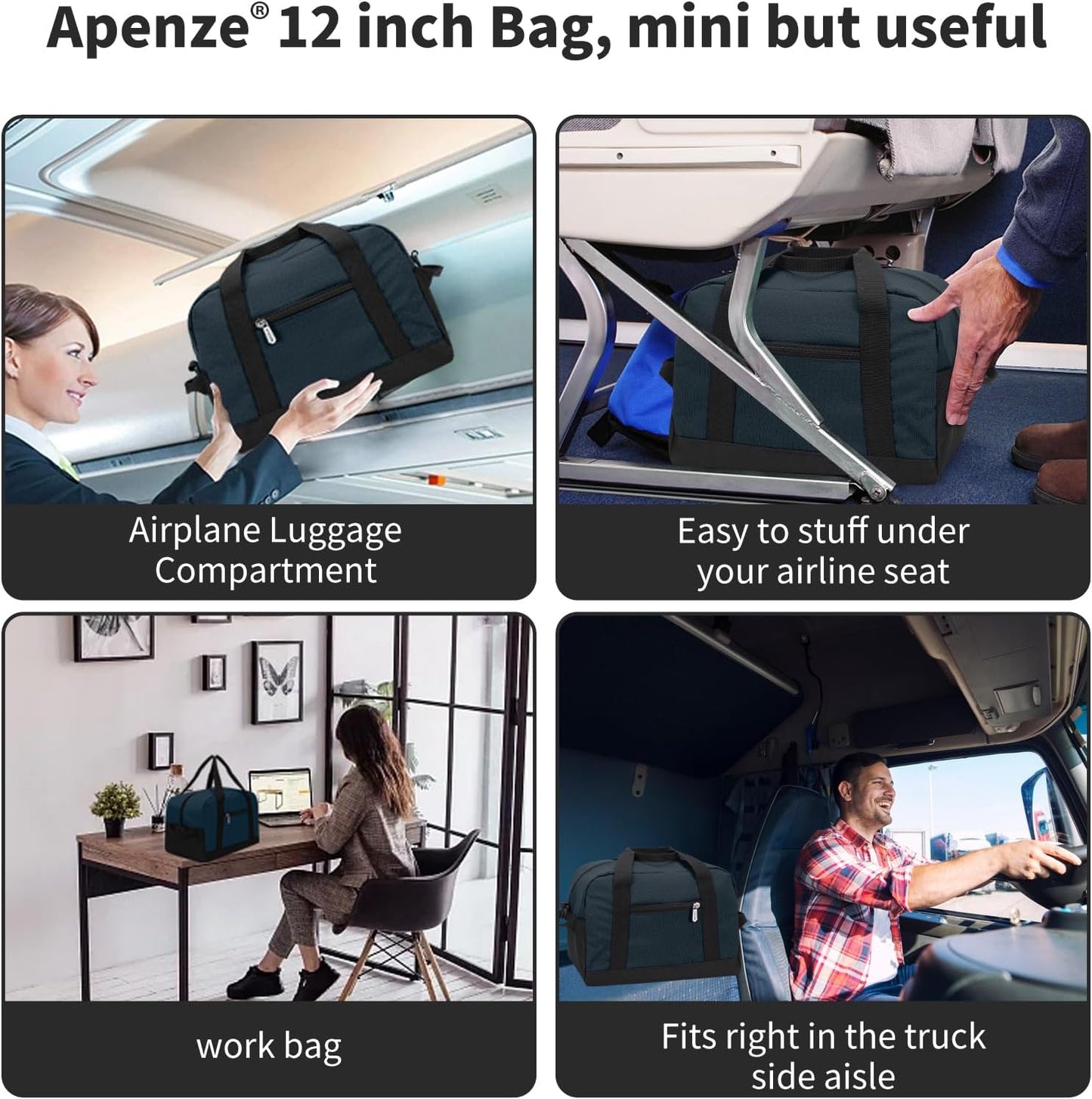 Kleine Sporttasche 18 Zoll Handgepäck Reisetasche für Wochenendtrips Sport-Schwarz