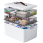 funest 4- Tier Medicine Storage Box Organizer Portable First Aid kit Box Sewing, Art, Craft with Handle, Multipurpose Medical Supply Organizer with Removable Tray