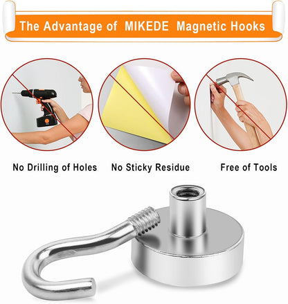 MIKEDE Magnetic Hooks 15Pack 30lbs+ Magnet Hook Cruise Cabin Ship Essentials Heavy Duty Strong Magnets Refrigerator Fridge Hanging for Classroom Beach Vacation Kitchen Grills Home ﻿
