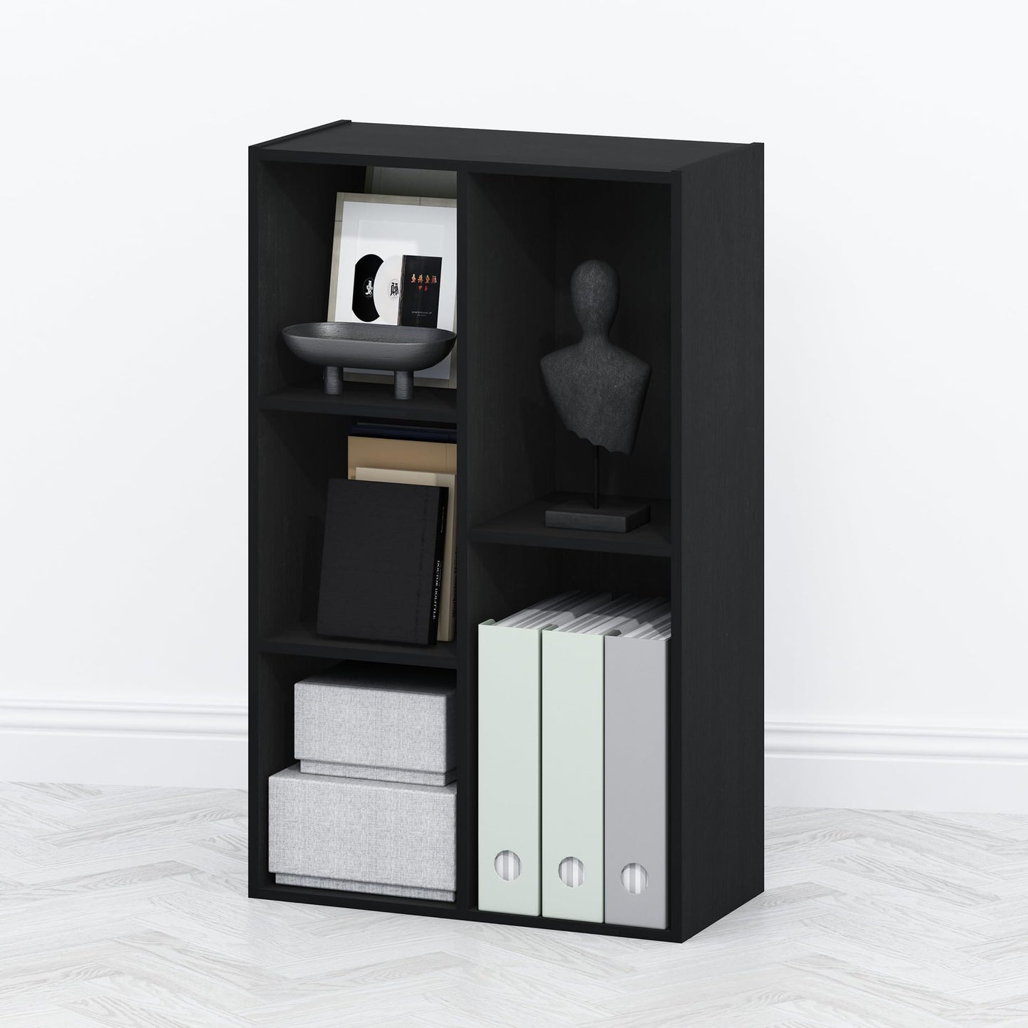 Furinno TOMI TV Stand, 5-Cube Entertainment Center with Open Shelf, Reversible TV Console, for Living Room, Bedroom, Home Office, Green