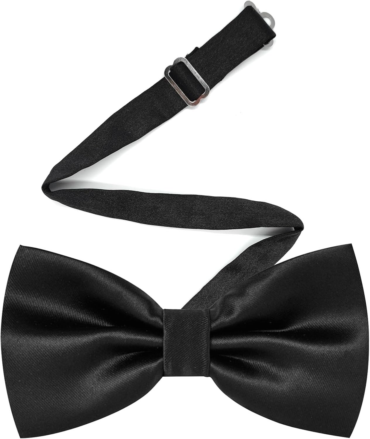 Adjustable Men Bowtie Solid Color Double Fold Pre-Tied Bow Tie for Dinners, Weddings, Parties, Business, Proms