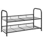 SONGMICS Stackable Shoe Rack, 4 Tier Metal Shoes Rack Storage Shelf, Holds up to 16 Pairs Shoes, Adjustable Slanted Shelves Tower Organizer for Closet Entryway Small Spaces, Bronze