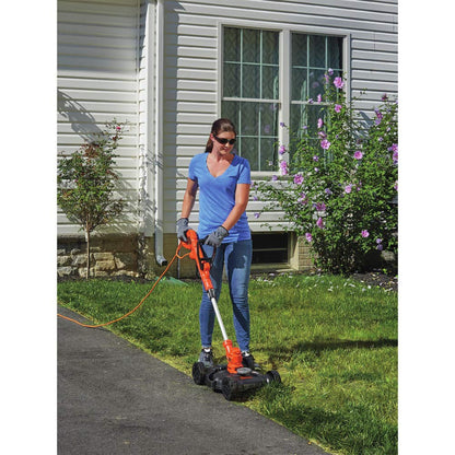 BLACK+DECKER Electric Lawn Mower, Weed Eater and Edger 3-in-1 Combo, Corded 12-Inch 6.5 Amp Electric Weed Wacker and Compact Push Mower (BESTA512CM)