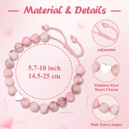 Sereney 5 Jahre altes Mädchen Geburtstagsgeschenkideen, verstellbares rosa-weißes Perlenarmband als Fünf-Jahres-5-Jahre-altes 5. Geburtstagsgeschenk für Teenager-Mädchen, Tochter, Nichte, Enkelin