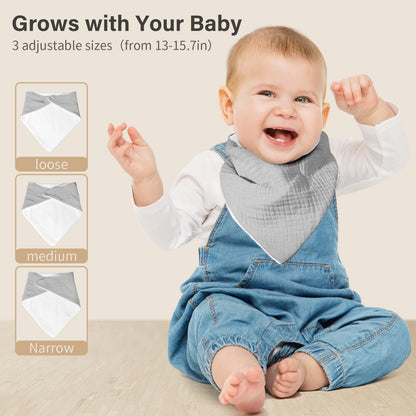 NISXABEBE Musselin-Baby-Lätzchen, 6er-Pack, Baby-Bandana-Spucktücher aus 100 % Baumwolle für Jungen und Mädchen, unifarbene Lätzchen für Spucken und Zahnen (Jungen)