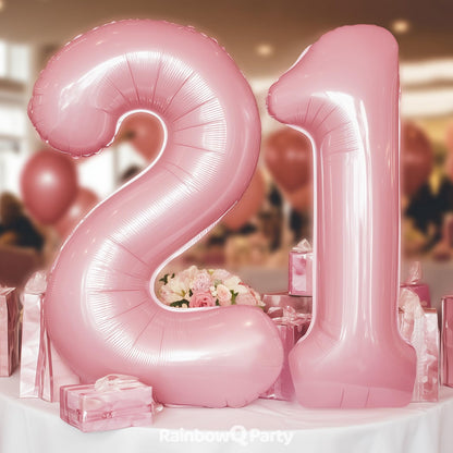 RainbowQ Party 1 Ballon Nummer 40 Zoll für Jungen oder Mädchen Groß Rosa 0-9 Folien-Mylar Großer 1 Zahlenballon Alles Gute zum 1. Geburtstag Party Jubiläumsdekorationen Zubehör