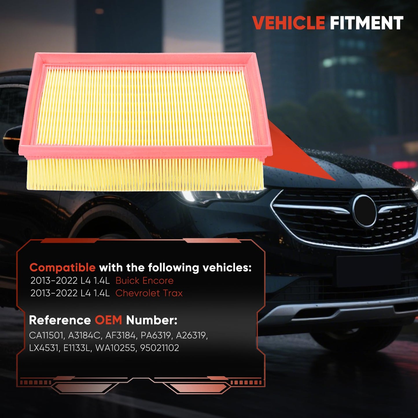 CA10262 Engine Air Filter Fit Ford Expedition/F150/F250/F350 (2007-2021) & Lincoln Navigator Replaces FA1883, 7C3Z9601A, A35642