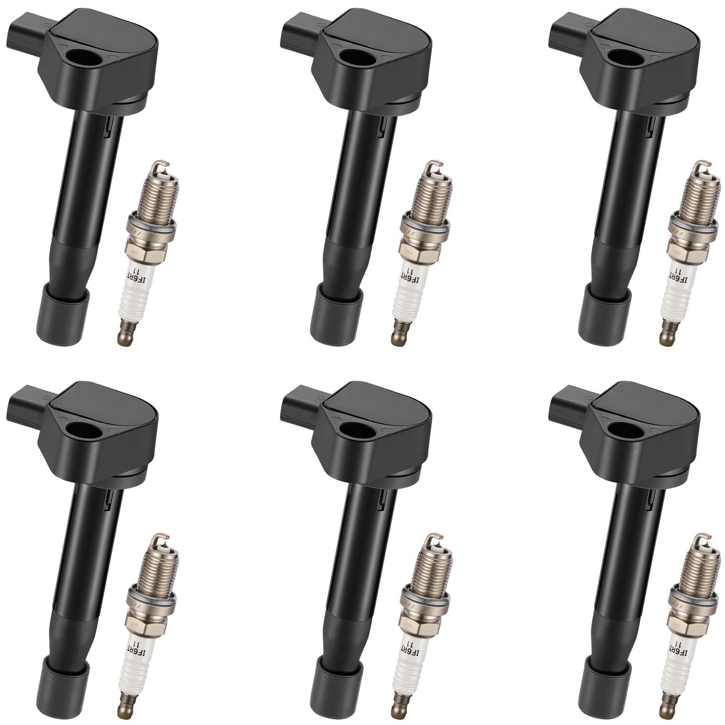 BDFHYK Ignition Coil Pack UF648 and Iridium Spark Plug 97390 Compatible with Jeep Grand Cherokee 2011-2015 Jeep Wrangler Dodge Charger Grand Caravan 2016 Chrysler 200 300 Jeep Coil Pack 3.6L Set of 6