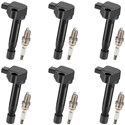 BDFHYK Ignition Coil Pack UF648 and Iridium Spark Plug 97390 Compatible with Jeep Grand Cherokee 2011-2015 Jeep Wrangler Dodge Charger Grand Caravan 2016 Chrysler 200 300 Jeep Coil Pack 3.6L Set of 6