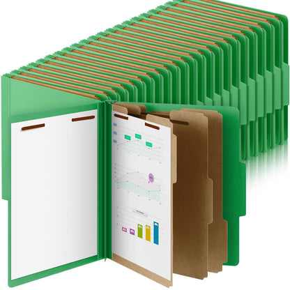 Skyygemm 60 Pcs Classification Folders Letter Size, 3 Divider Pressboard File Folder with Fasteners, Expanding File Organizer Bulk for Documents, Projects, Reports, School Teacher, Office (Orange)