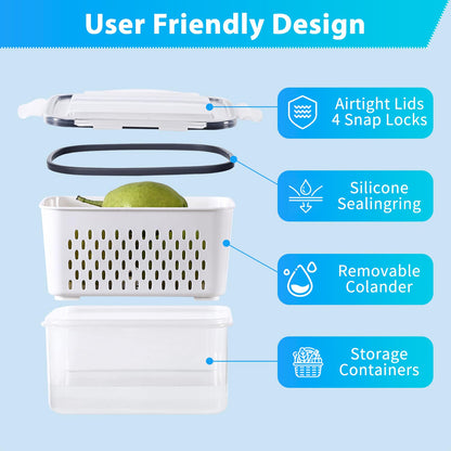 2 Pack Snackle Box –Air Tight Snack Containers with Divided, Lids&Handle –Clear Serving Tray for Fruits, Candy, Nuts –Portable for Travel, Parties, Daily Use (8 Containers Dishwasher Safe)