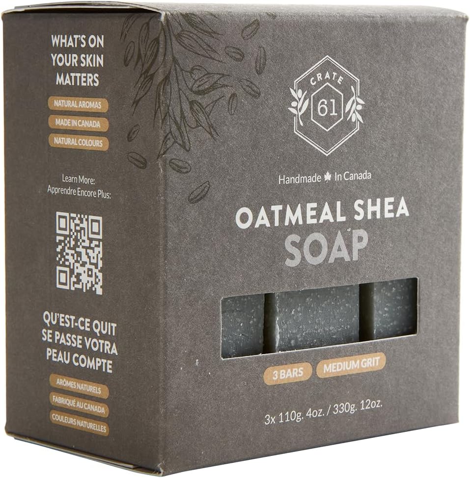 CRATE 61 ORGANICS Vegane Naturseife, handgemachte Seife mit hochwertigen ätherischen Ölen, kaltgepresst für Gesicht und Körper für Männer und Frauen, 3er-Pack (4 oz, Riegel) (Eucamint)