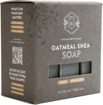 CRATE 61 ORGANICS Vegane Naturseife, handgemachte Seife mit hochwertigen ätherischen Ölen, kaltgepresst für Gesicht und Körper für Männer und Frauen, 3er-Pack (4 oz, Riegel) (Eucamint)