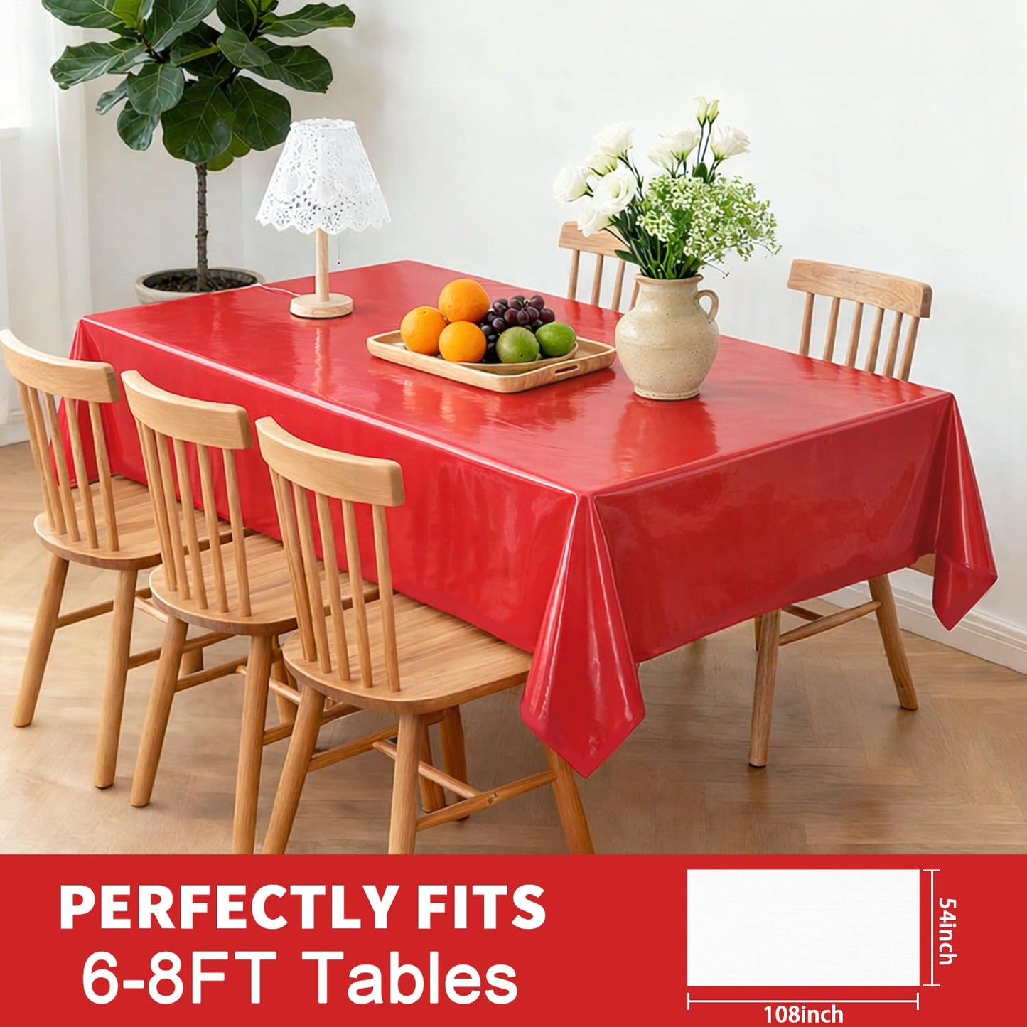 Vyntra Plastik-Tischdecken, 8er-Pack, 137 x 274 cm, rechteckig, rosa – Einweg-Party-Tischdecken für Valentinstag, Babyparty, Brautparty