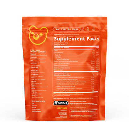 Grüns 3 x 28 Pack Immun Sugar Free Immunity Gummies with Vitamin C, Zinc, MCT Oil, & Turmeric - Daily Immune Support Supplement for Adults - Sour Pineapple Flavor (28 Count) (Pack of 3)