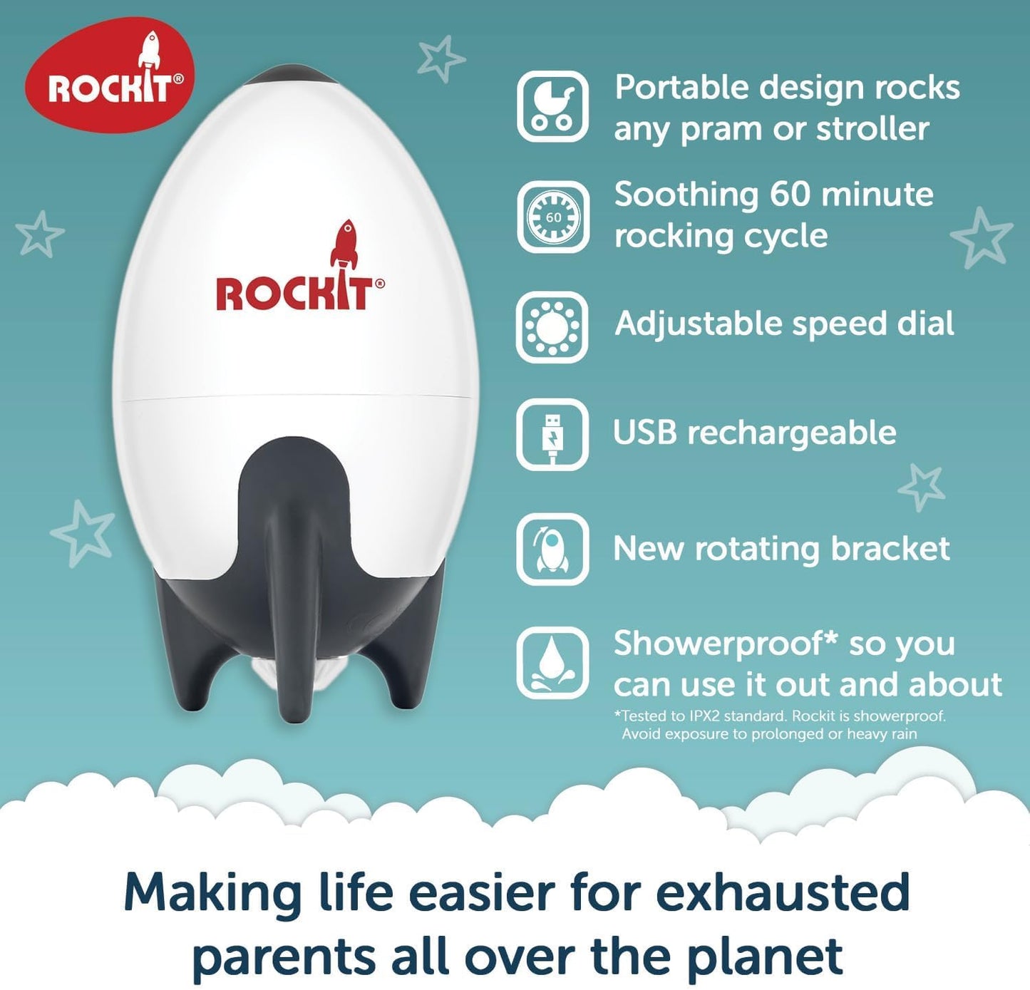 Rockit – Tragbare Babywippe, per USB aufladbar 2.0