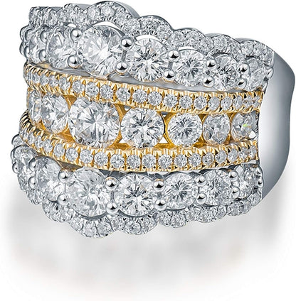 Promise Rings for Girls, 3.4ct Diamond Engagement Rings for Womens White Gold Ring for Girlfriend Gifts