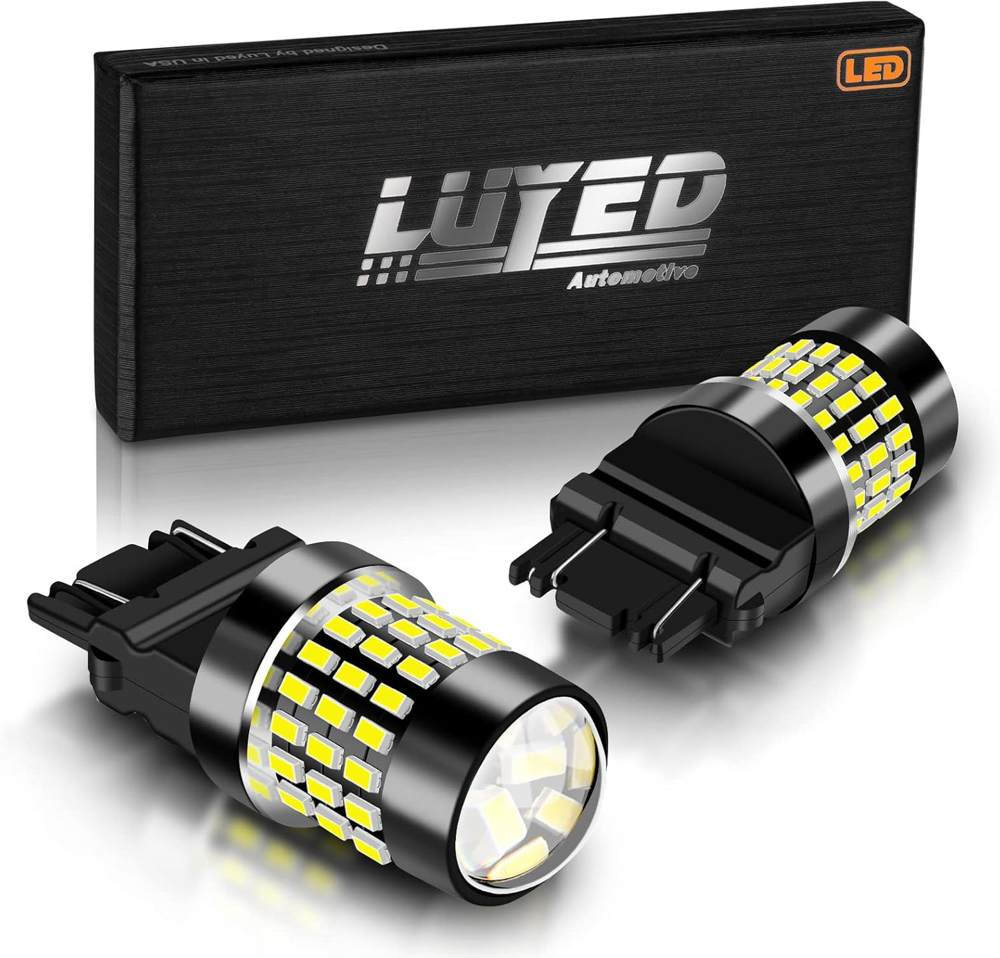 LUYED 3157 LED Bulbs Reverse Light Xenon White 1800 Lumens Super Bright 78 SMD 3056 3156 3057 4157 LED Bulbs,Used for Back Up Reverse Lights,Brake Lights,Tail Lights,Turn Signal Lights,Pack of 2