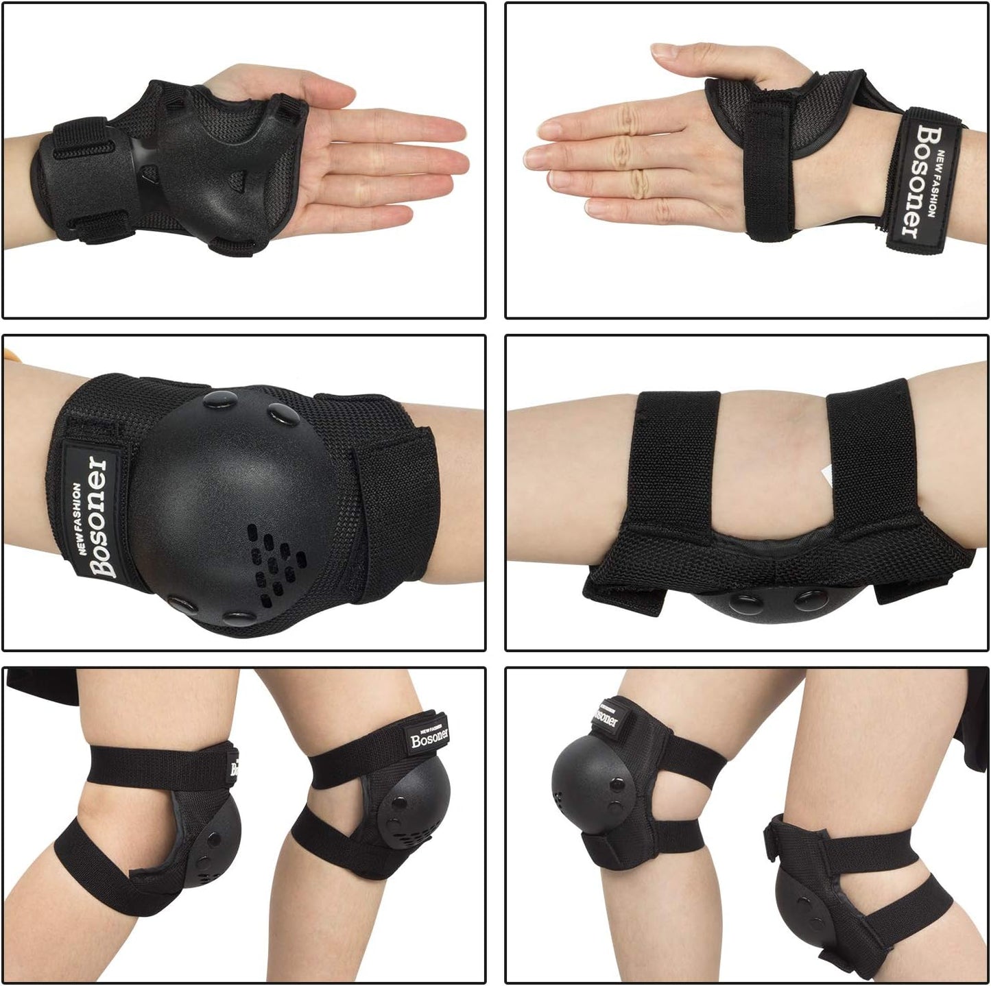 Kinder/Jugend Knieschoner Ellenbogenschoner Protektoren Set für Inlineskates Rollschuhe Radfahren BMX Fahrrad Skateboard Inline-Skating Scooter Fahren Sport