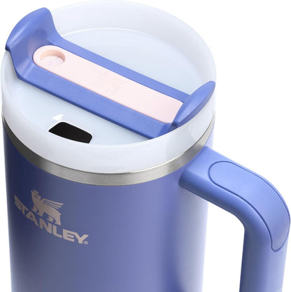 Vaso Stanley Quencher H2.0 con asa y pajita de 40 oz | Tapa Flowstate de 3 posiciones | Compatible con portavasos para viajes | Vaso térmico de acero inoxidable | Sin BPA | Arándano