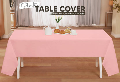 Utopia Kitchen Einweg-Tischdecke aus Kunststoff (12er Pack – 137x274 cm) Weiß Rechteckige Tischdecke Wasserdicht Schmutzabweisend Party-Tischdecke