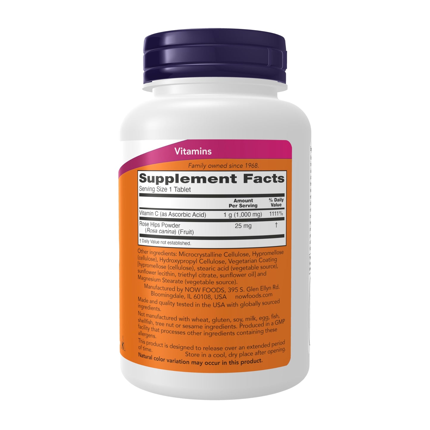 NOW Foods Supplements, Vitamin C-1,000 with Rose Hips, Sustained Release, Antioxidant Protection*, 250 Tablets (Pack of 12)