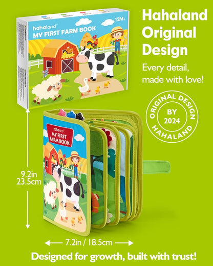 hahaland Busy Book for Toddlers 1-3 - Montessori Toys Busy Board for 1 Year Old Boy Gifts Girl Toys Educational Learning Quiet Activity Books Toddler Travel Toys for One Year Old Birthday Gift