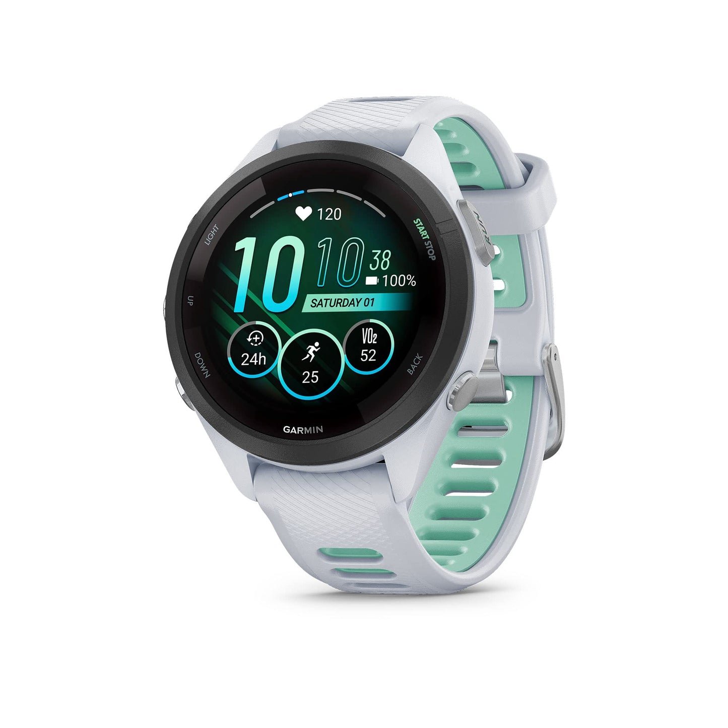 Garmin Forerunner® 265 Running Smartwatch, Colorful AMOLED Display, Training Metrics and Recovery Insights, Black and Powder Gray