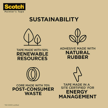 Scotch Contractor Grade Masking Tape, 0.94 inches by 60.1 yards (360 yards total), 2020, 6 Rolls