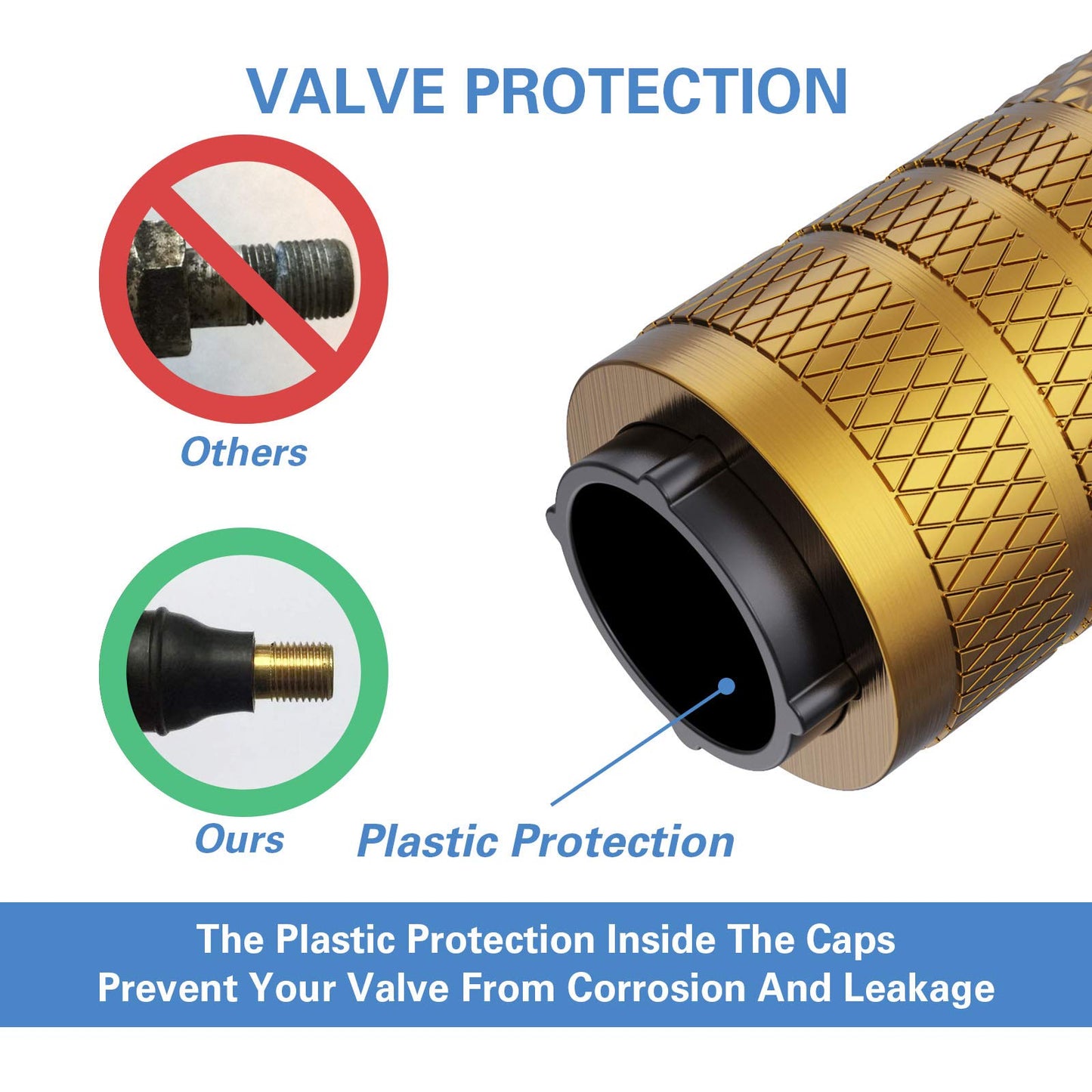 CKAuto Tire Valve Stem Cap, Black, 4 pcs/Pack, Anodized Aluminum Valve Stem Cap Set, Corrosion Resistant, Ideal for Cars, Trucks, and Bicycles