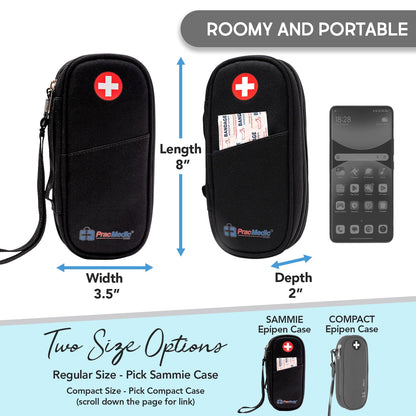 PracMedic Bags Epipen Carry Case– Insulated Epi Pens Carrying Case for Epipens, Auvi-Q, Inhaler, Allergy Medication & Diabetes Supply– Durable Emergency Medical Pouch for Travel (Red)