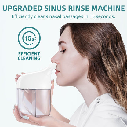 Nasal Irrigation System, Nasal Rinse Machine, Sinus Rinse Machine, Sinus Cleaner Machine with Water Tank & Waste Collection Tank - Nose Cleaner for Sinus,SinusAdult,Allergy Relief - Blue